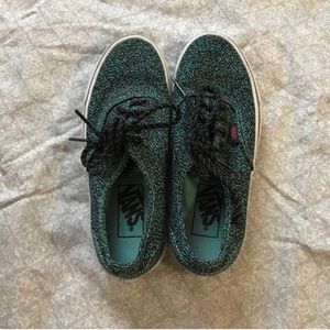 Teal and Black Speckled Vans
